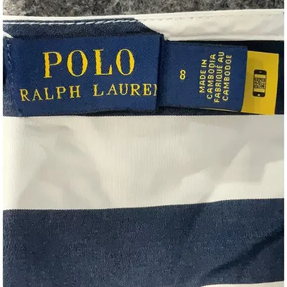 Polo Ralph Lauren Romy Sleeveless Dress Blue White Striped Nautical 8 - Picture 5 of 6